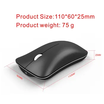 Rato sem fios Ergonómica Recarregável Bluetooth Mouse Magic Mudo Ultra-Slim USB de 2,4 g Óptico Silêncio Mause Para PC Xiaomi Macbook
