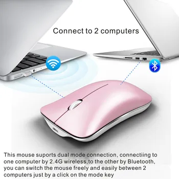 Rato sem fios Ergonómica Recarregável Bluetooth Mouse Magic Mudo Ultra-Slim USB de 2,4 g Óptico Silêncio Mause Para PC Xiaomi Macbook