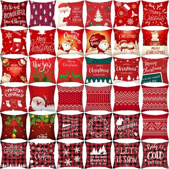 LuanQI Natale Vermelho Fronha De Natal Jogar Travesseiro Quadrado Capa De Almofada De Sofá De Almofadas De Natal Decoração De Natal, Enfeites De Presentes