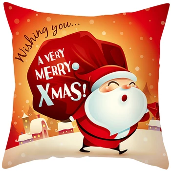 LuanQI Natale Vermelho Fronha De Natal Jogar Travesseiro Quadrado Capa De Almofada De Sofá De Almofadas De Natal Decoração De Natal, Enfeites De Presentes