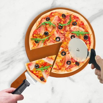 Cortador De Pizza Em Aço Inoxidável Pizza Pá Multifuncional, Rolo Da Non-Vara Pizza Espátula De Bolo De Pastelaria Ferramentas De Cozimento Acessórios