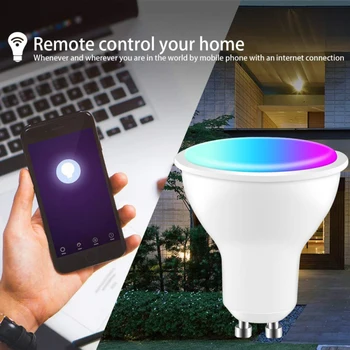 Gu10 Tuya Controle Inteligente da Lâmpada de Led RGB de Luz de Dimmable 4W Led RGBW Lâmpada Colorida de Mudar o Bulbo do Diodo emissor de Lampada RGBW Branco Decoração Home