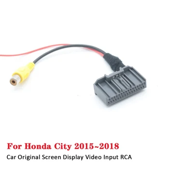 Carro Câmera de visão Traseira Conector do Adaptador de Fio para o Honda City-2018 Original de Entrada de Vídeo Alternar entre Reverse Cabo Adaptador RCA Adap