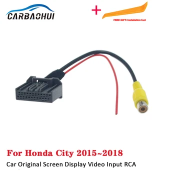 Carro Câmera de visão Traseira Conector do Adaptador de Fio para o Honda City-2018 Original de Entrada de Vídeo Alternar entre Reverse Cabo Adaptador RCA Adap