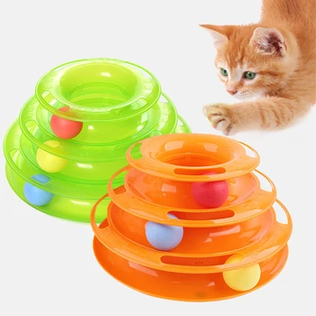 Três Níveis de Gato de Estimação Brinquedo de Formação de Diversões Placa Gatinho Torre Faixas do Disco Gato Inteligência de Diversões Triplo Disco de copos