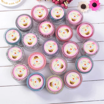 100Pcs Papel Colorido Bolo de Cupcake Forro Assadeira de Muffin Caixa de Copa do Caso Festa Bandeja de Bolo de Moldes de Decoração de Cupcake Ferramentas