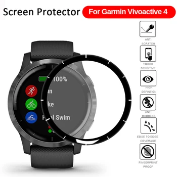 3D Protetor de Tela Para o Garmin vivoactive 4 Smart Relógio Cheio de Borda Suave Película Protetora Não Tampa de Vidro Vivoactive4 Proteção