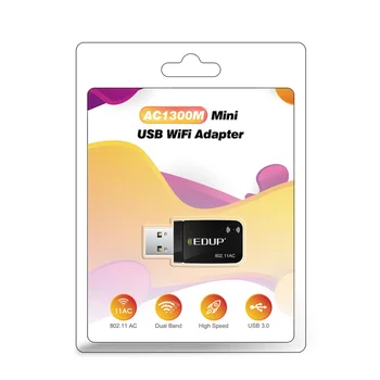EDUP 1300Mbps Mini USB3.0 Adaptador de wi-Fi wi-Fi Rede Cartão de Banda Dupla De 5,8 G/2.4 GHz sem Fio AC Adaptador USB para PC Desktop Portátil
