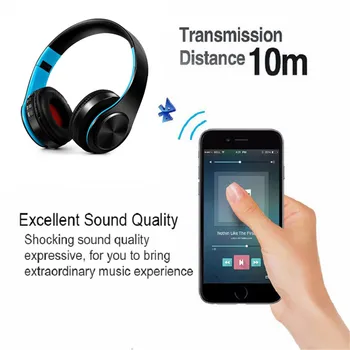 De som hi-fi Fones de ouvido Bluetooth Fone de ouvido Fone de ouvido sem Fio Suporte FM Cartão SD com Microfone para Celular Xiaomi Iphone Sumsamg Tablet