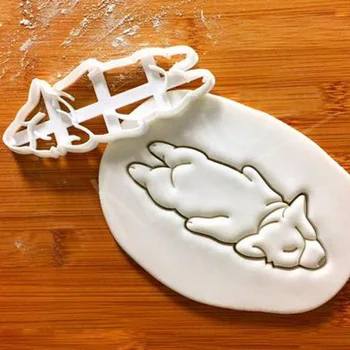 Corgi Tipo de Moldes Bonito Cookie em Forma de Cão Molde DIY Bakeware Cortadores de Cookie do Molde do Bolo Criativo Práticas de Decoração da Cozinha Ferramentas