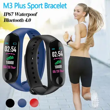 M3 Mais Inteligente Relógios Inteligentes Banda Sport Fitness Tracker Pedômetro frequência Cardíaca Pressão Arterial Monitor compatível com Bluetooth Pulseira
