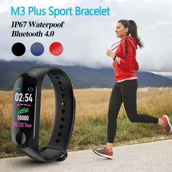 M3 Mais Inteligente Relógios Inteligentes Banda Sport Fitness Tracker Pedômetro frequência Cardíaca Pressão Arterial Monitor compatível com Bluetooth Pulseira