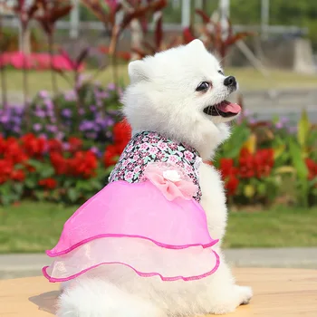 Vestido de verão para Animais de estimação do Cão Roupas de Cachorro Chihuahua Vestido de Casamento Saia Cachorro Vestidos de Primavera Cão-Roupas de Cachorro Hanbok Gato Traje