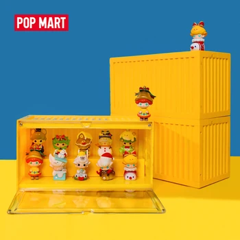 POP MART Retângulo Luminoso Recipiente Para Brinquedos Display Figura AMARELO 35cmX19cmX17cm