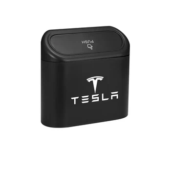 Tesla Carro Do Lixo De Suspensão De Veículos De Lixo Poeira Caso De Armazenamento De Caixa, Praça Pressionando Tipo De Lixo Pode Auto Acessórios De Decoração