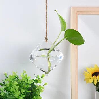 2021 Claro Criativo de Suspensão de Bola de Vidro Vaso de Flores de um vaso de Planta Terrário Recipiente Home Office Decoração de Suspensão Vaso de Vidro SEC88