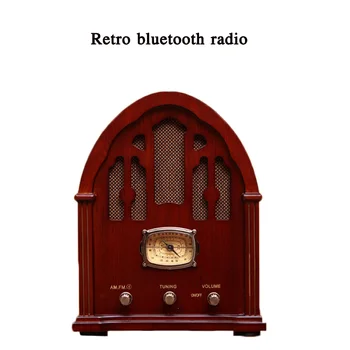 À moda antiga retro bluetooth rádio M8182 antiga antiga rádio ambiente de trabalho de madeira do altofalante ponteiro do alto-falante estilo Clássico