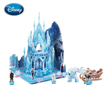 Disney Congelados 3D Aprendizagem Precoce Dimensional Quebra-Gelo Neve Palácio de Princesa Castelo de Crianças Educacionais infantis do Brinquedo Presente das Crianças