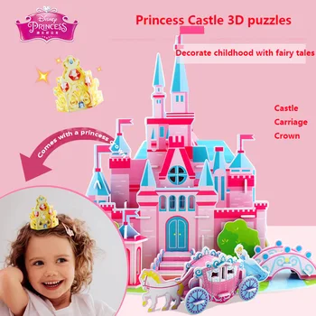 Disney Congelados 3D Aprendizagem Precoce Dimensional Quebra-Gelo Neve Palácio de Princesa Castelo de Crianças Educacionais infantis do Brinquedo Presente das Crianças