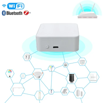 Tuya Gateway wi-Fi+Bluetooth compatível+Zigbee Multi-protocol Gateway de Comunicações Tuya/Vida inteligente APP de Controle Remoto