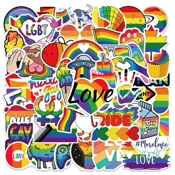 10/50/100PCS LGBT Gay Lésbica arco-íris Adesivos Estética Portátil de Telefone do Carro Impermeável DIY Graffiti Adesivo Decalque Pacotes de Garoto de Brinquedo