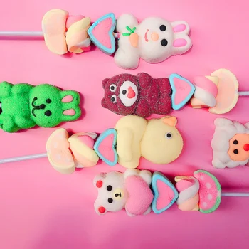 Net celebridade pirulitos bonito cadeia de marshmallows em massa de fruta com sabor de gummies Dia das Crianças snacks doces presentes