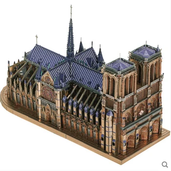 Piececool catedral de Notre Dame, em Paris, LONDON EYE PÉROLA NEGRA TORRE EIFFEL 3D de Metal Montagem do Quebra-cabeça Arquitectónico Modelo de Puzzle Crianças Brinquedo
