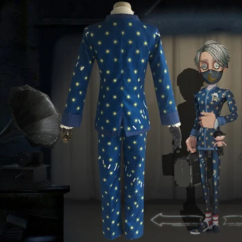 Jogo de Identidade V Trajes Cosplay Sobrevivente Embalmer Esopo Carl Cosplay Traje de Homem no Sonho Pele Trajes Azul Ternos pijama