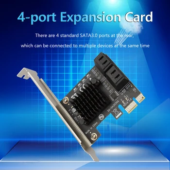 PCIe SATA Adaptador 4 Portas SATA III para PCI Express 3.0 X1 Controlador de Placa de Expansão Compatível com o PCI-E X4/X8/X16 6Gbps