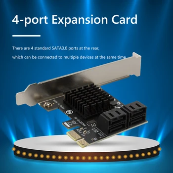PCIe SATA Adaptador 4 Portas SATA III para PCI Express 3.0 X1 Controlador de Placa de Expansão Compatível com o PCI-E X4/X8/X16 6Gbps