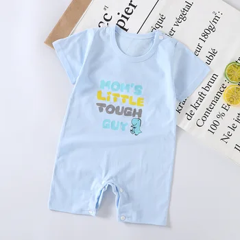 Moda de impressão Bebê Verão de Roupas de Bebê Recém-nascido Meninas Romper manga Curta Romper do Algodão meninos Macacão