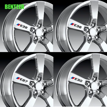 4pcs de Energia Motorsport Carro Rim adesivo Para BMW E30 E34 E36 E39 E46 E60 E87 E90 X1 X2 X3 X4 X5 X6 X7
