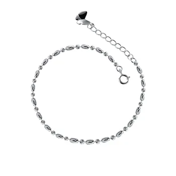 MloveAcc 925 Prata Esterlina de Moda Elegante Simples Esferas da Cadeia de Pulseiras Jóias para as Mulheres do Partido Presentes