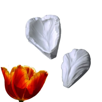 Tulip Pétala Textura Molde De Silicone Fondant Bolos De Decoração De Ferramentas, Moldes De Silicone Sugarcraft Chocolate Ferramentas De Cozimento De Bolos Gumpaste Formulário