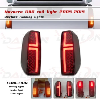 1Set Para Nissan Navara D40 Fronteira, 2005 -estilo Carro LED lanterna traseira Vermelha Traseira da Cauda Luz de Freio Lâmpada da luz de freio luz de advertência
