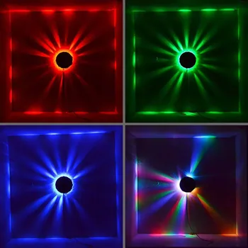 Mini Som Palco de Fundo de Parede de Luz do Girassol Disco Laser 24W Projetor de LED de Iluminação de Festa Bar da Lâmpada