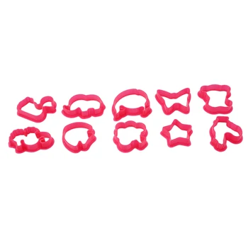 10pcs/set Cor Aleatória de Animais de Argila Playdough Ferramenta de Molde Brinquedos Plasticina Molde Animais Forma de Barro Molde Bebê, Brinquedos para as Crianças SA883534