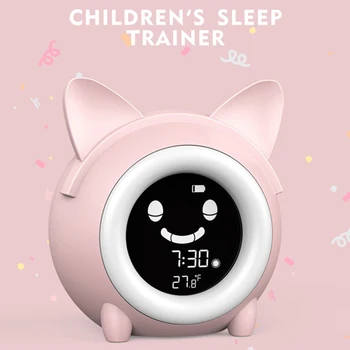 Crianças, Crianças Dormindo Formação de Temperatura de Luz LED LCD Relógio Despertador, Relógio Despertador, relógio de mesa despertador horloge relógio