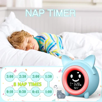 Crianças, Crianças Dormindo Formação de Temperatura de Luz LED LCD Relógio Despertador, Relógio Despertador, relógio de mesa despertador horloge relógio