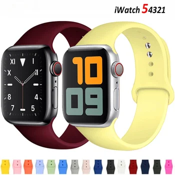A banda de Silicone Para Apple Relógio pulseira de 44 mm 40 mm 42 mm 38 mm 42 mm smartwatch pulseira pulseira desportiva iWatch serie 3 4 5 6 se alça