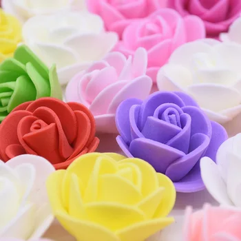 3,5 cm de 500 Cabeças de Rosas Artificiais de Espuma de Flores DIY Coroa Garland Falso Rosas Flores para o Casamento, Presente de Aniversário de Artesanato de Decoração de Suprimentos