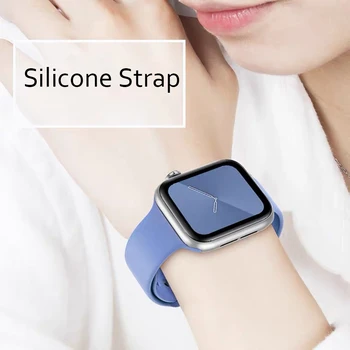 Pulseira de Silicone Para Apple faixa de Relógio de 40mm 44mm 38mm 42mm, a correia de Borracha do smartwatch pulseira pulseira desportiva iWatch serie 3 se 4 5 6