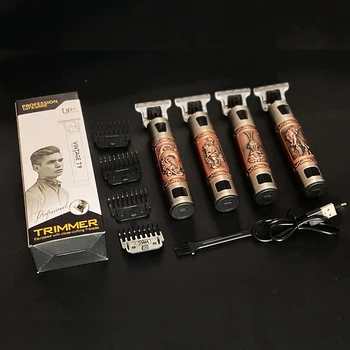 2021 USB T9 Cabelo Clipper Profissional Elétrico aparador de pêlos Barbeiro Barbeador Aparador de Barba 0mm Homens de Cabelo Máquina de Corte para homens