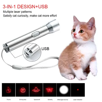 Carregamento USB Gato Agradar Lanterna Laser Provocando Gato Caneta Interativa Quebra-cabeça Gato de Estimação Agradar Brinquedo do Gato Laser de Produtos para animais de Estimação